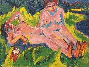 Ernst Ludwig Kirchner Zwei rosa Akte am See Germany oil painting artist